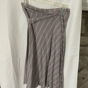 Chic wrap around Striped Skirt in Lavender/gray